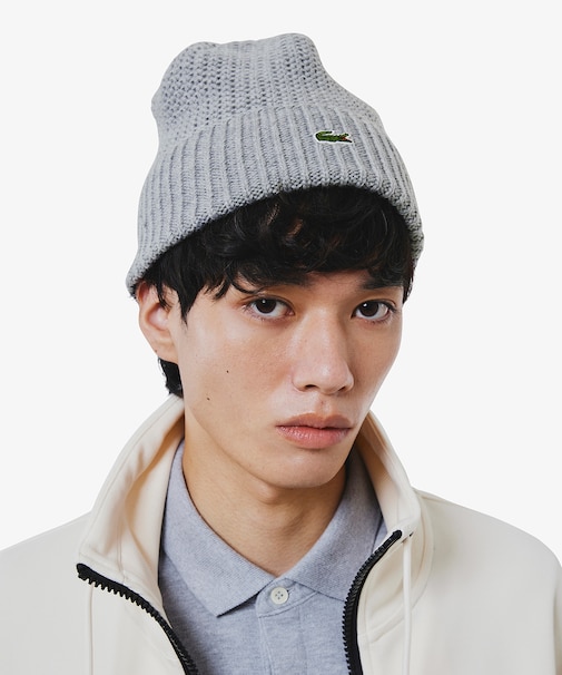 ワンポイントウールニットキャップ
