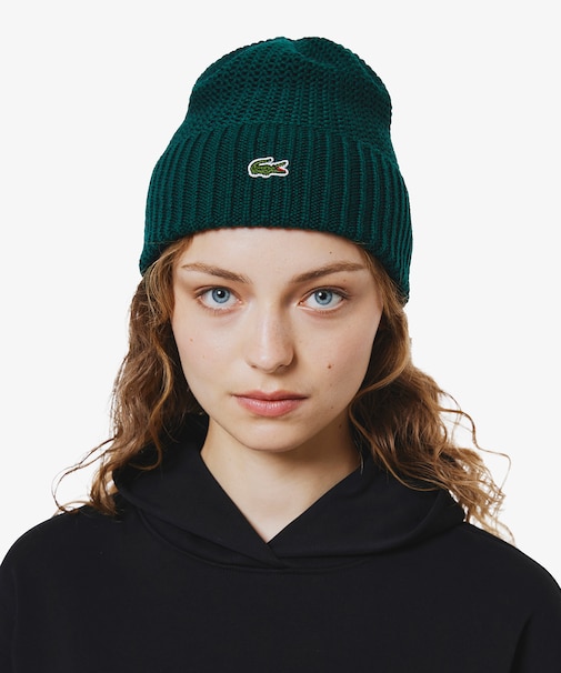 ワンポイントウールニットキャップ