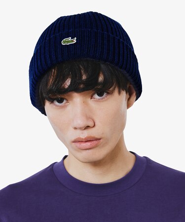 ウールリブニットキャップ