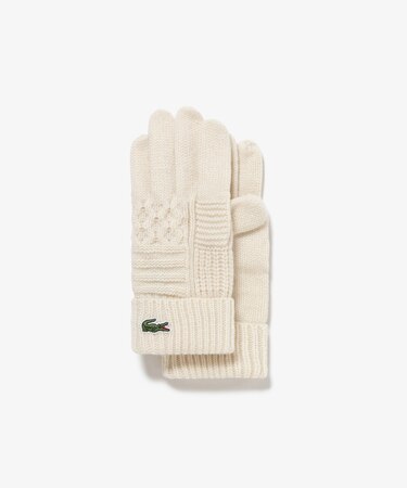 アラン柄ブレンドウールニットグローブ