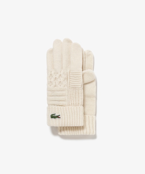 アラン柄ブレンドウールニットグローブ