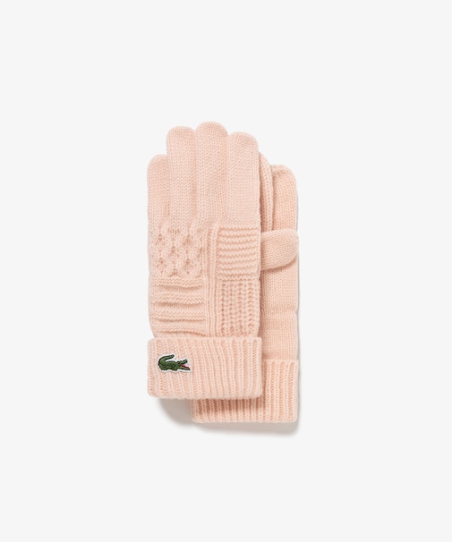 アラン柄ブレンドウールニットグローブ