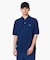 インディゴ鹿の子地ポロシャツ