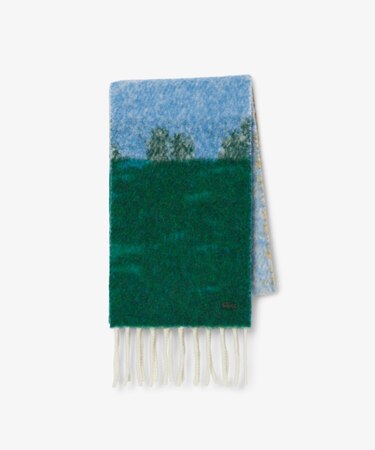 ランドスケープモチーフアルパカウールマフラー