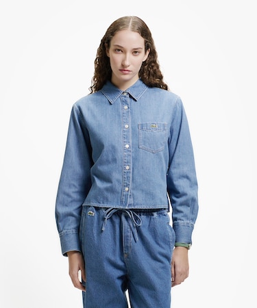 デニムクロップドシャツ