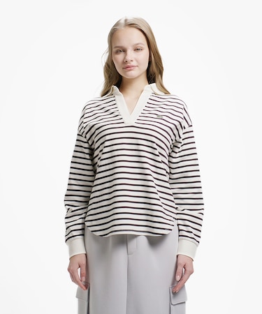 スキッパーネックラガーシャツ