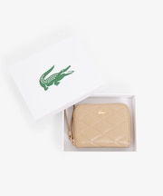 クロコダイル キルティングレザーラウンドジップミニウォレット