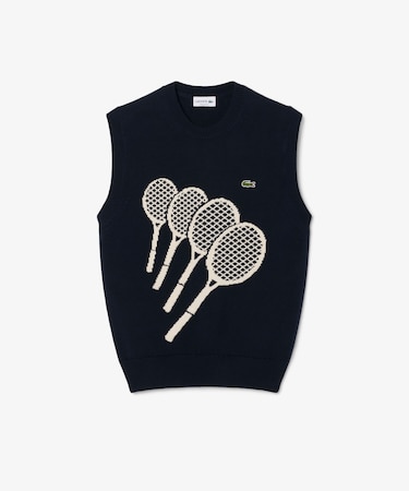 ラケットジャカード コットンニットベスト