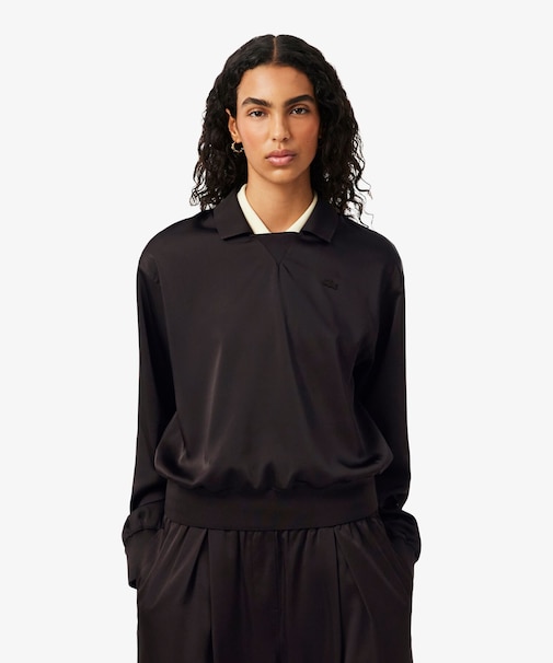 リラックスフィットサテンポロシャツ