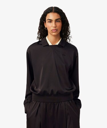 リラックスフィットサテンポロシャツ