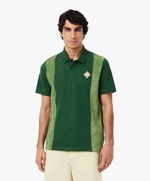 サイドパネルパイル地切り替えゴルフポロシャツ