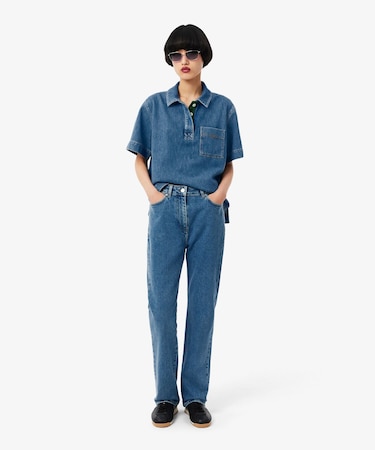 ハイウエストストレートデニムパンツ