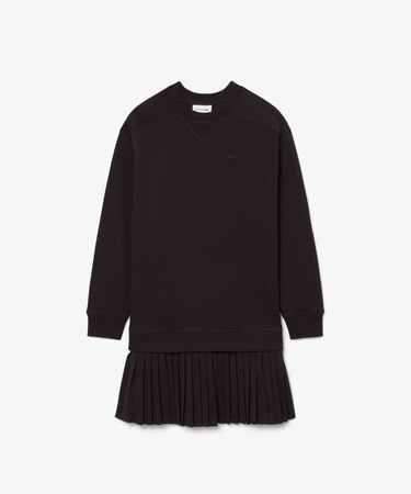 プリーツスカート切り替えスウェットドレス