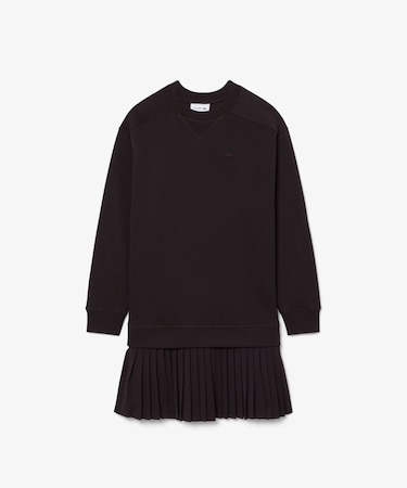 プリーツスカート切り替えスウェットドレス