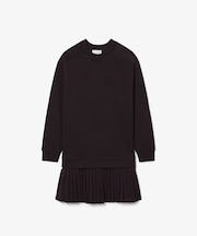 プリーツスカート切り替えスウェットドレス