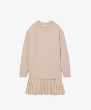 プリーツスカート切り替えスウェットドレス