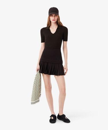 レイヤード切り替えプリーツミニスカート