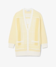 テニスコートジャカードロングニットカーディガン