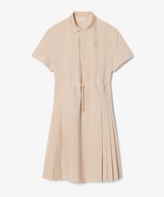 ウールブレンド サイドプリーツポロドレス
