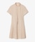 ウールブレンド サイドプリーツポロドレス