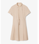 ウールブレンド サイドプリーツポロドレス