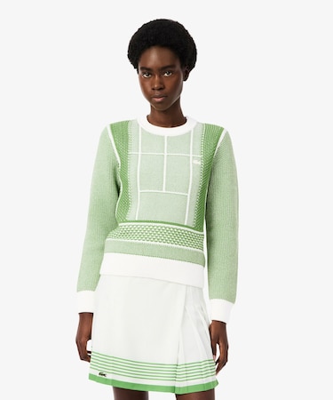 テニスコートジャカードニットセーター