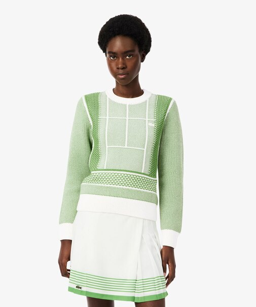 テニスコートジャカードニットセーター