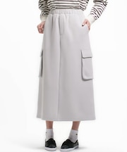 ダブルフェイスジャージカーゴフレアスカート