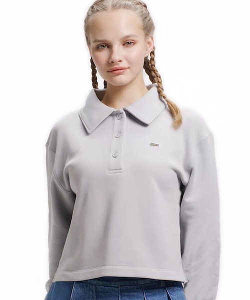 クロップド丈 ポロニットスウェットシャツ｜ラコステの通販｜&mall