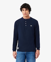 ヘンリーネックワッフルTシャツ