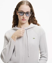 ランダムピッチリブ ニットジップフーディー