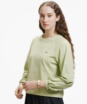 クロップド丈 バルーンスリーブ ギャザー ロングスリーブTシャツ