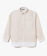 レイヤード風デザイン ストライプシャツ