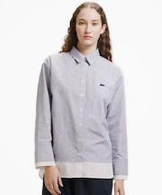 レイヤード風デザイン ストライプシャツ