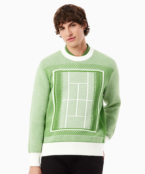 メランジクレストブリッジチェックニット｜ブルーレーベルブラック