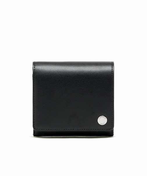 シルバーブローチ2つ折りレザーミニウォレット