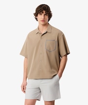 撥水防風ストレッチオープンカラーシャツ