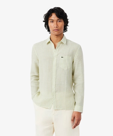 リネンストライプシャツ