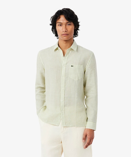 リネンストライプシャツ