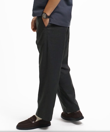 ウールライクワイドバギーイージーパンツ