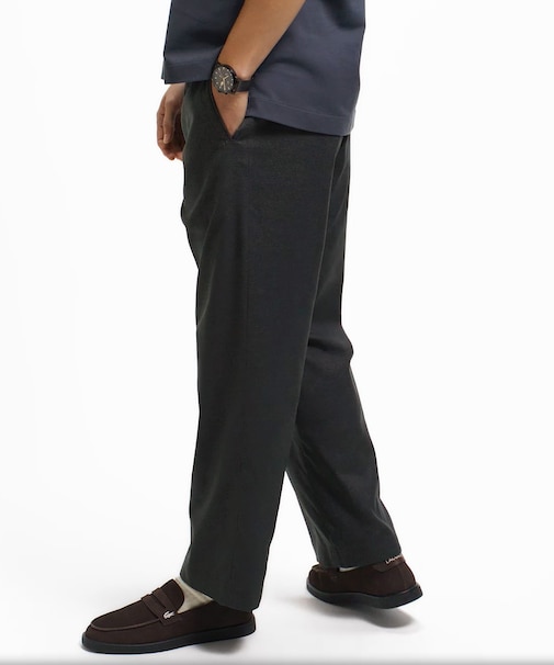 ウールライクワイドバギーイージーパンツ