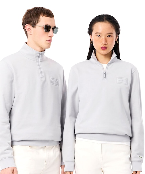 ハイネックエンボスハーフジップスウェットシャツ