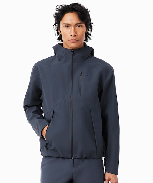 撥水 防風 透湿 3レイヤー 止水ジップ 軽量フーデッドジャケット