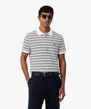 マルチボーダー鹿の子地ポロシャツ