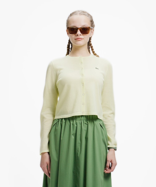 丸首ラメニットカーディガン