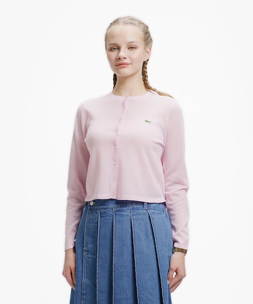 丸首ラメニットカーディガン