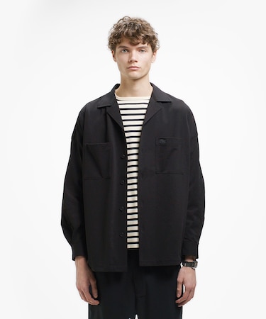 鹿の子地オープンカラーシャツジャケット