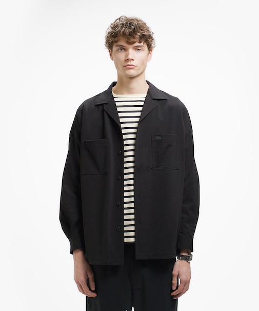 鹿の子地オープンカラーシャツジャケット