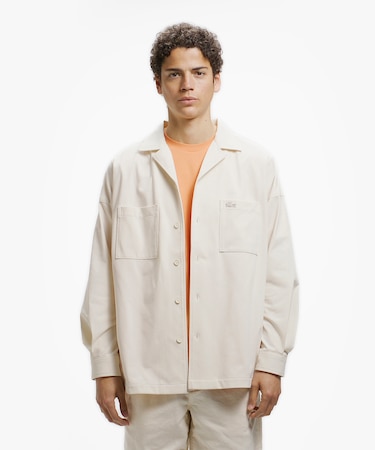 鹿の子地オープンカラーシャツジャケット