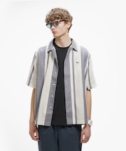 リネンブレンドオープンカラーシャツ